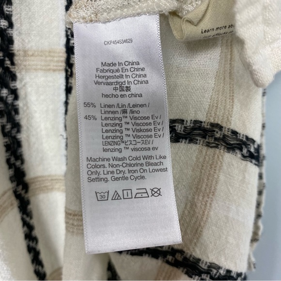 Madewell Lakeline Popover in Windowpane Jacquard Cream Short Sleeve Shirt S - Picture 13 of 13